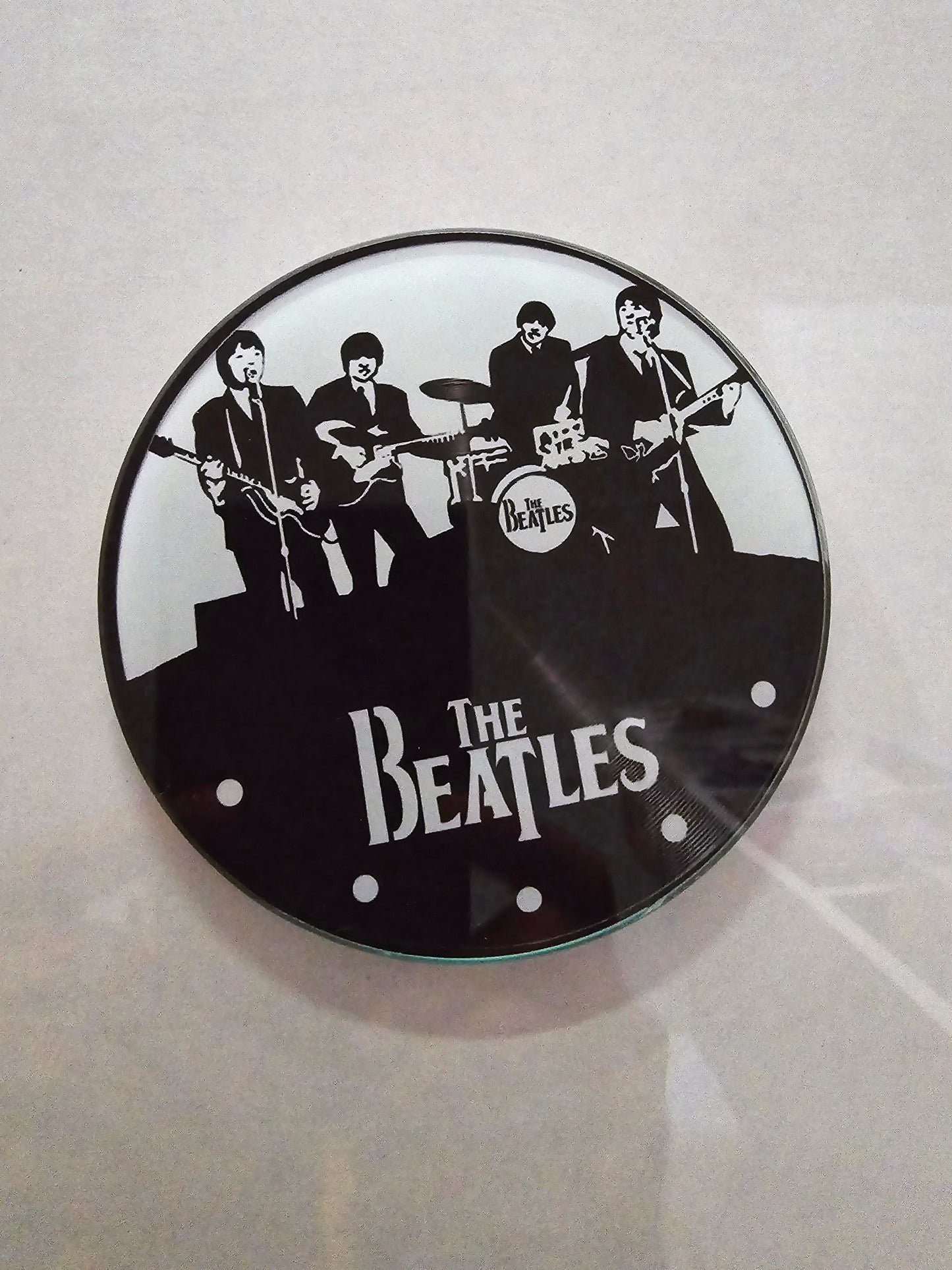 BEATLES GLASS COASTERS SET OF SIX