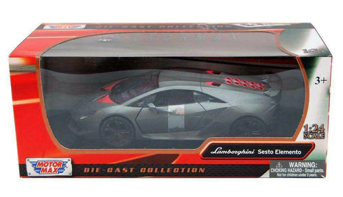 1/24 Scale Lamborghini Sesto Elemento Matt Black Motormax Diecast Model