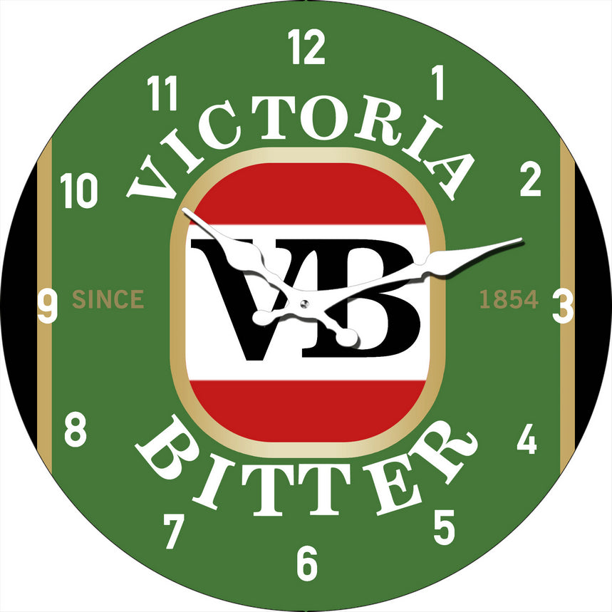 VB VICTORIA BITTER 30 CM GLASS CLOCK
