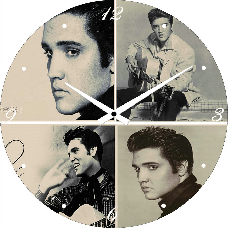 ELVIS 30 CM GLASS CLOCK