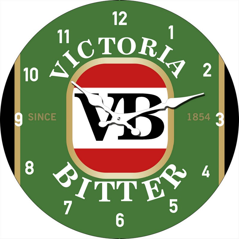 VB VICTORIA BITTER 17 CM GLASS CLOCK