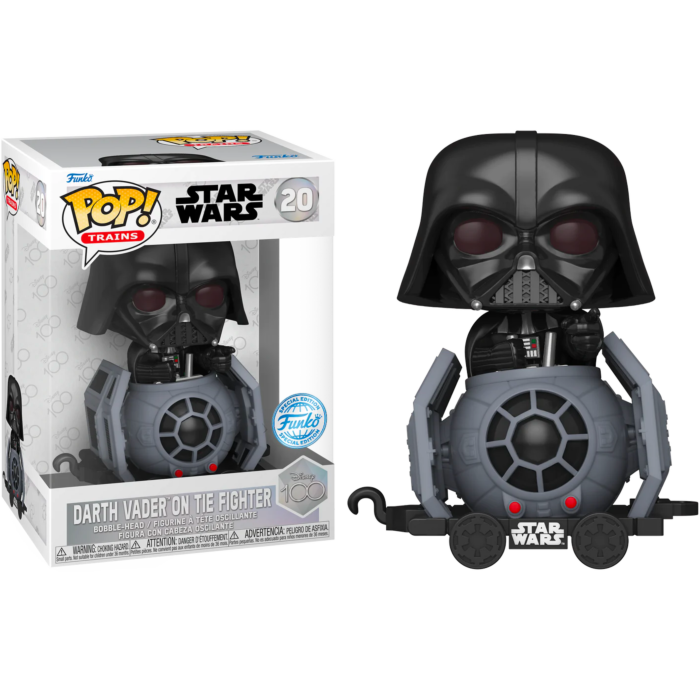 Star Wars - Darth Vader on Tie-Fighter Disney 100th Pop! Trains Vinyl Figure