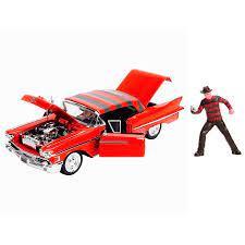 Nightmare on Elm Street - 1958 Cadillac Series 62 1:24 Scale Hollywood Ride DieCast Vehicle with Freddy Figure