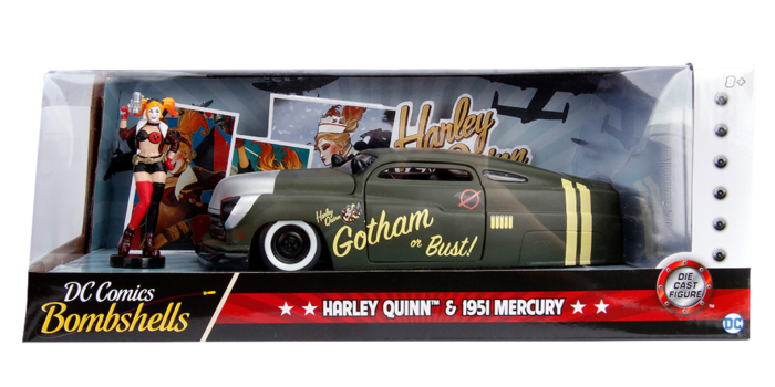 DC Bombshells - 1951 Mercury with Harley Quinn 1/24th Scale Hollywood Rides Die-Cast Vehicle