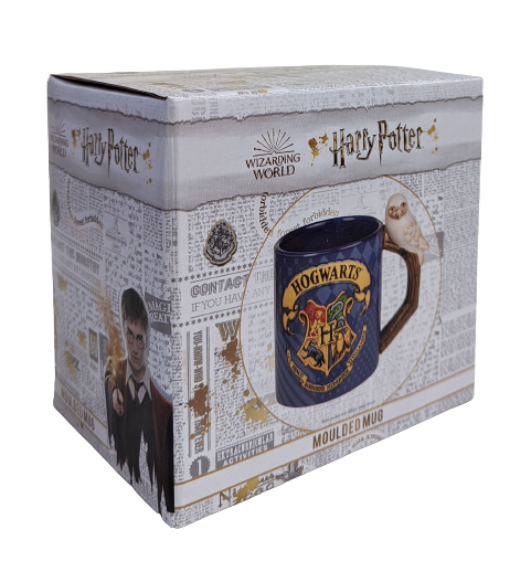 Harry Potter Hogwarts Crest with Hedwig Moulded Mug