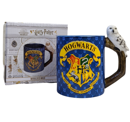 Harry Potter Hogwarts Crest with Hedwig Moulded Mug
