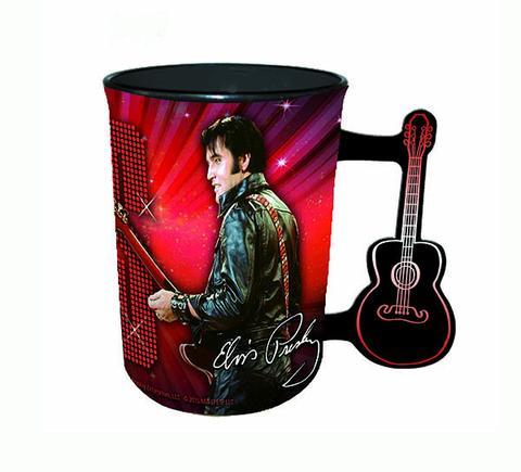 Elvis Coffee Mug '68 Name In Lights with Guitar Handle