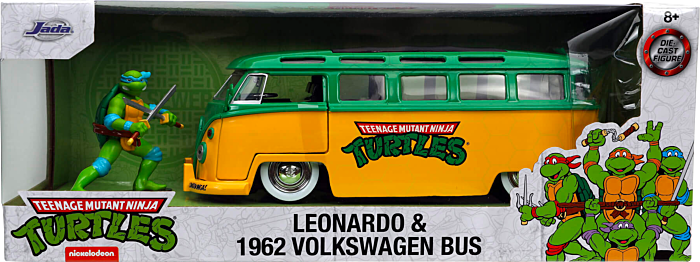 Teenage Mutant Ninja Turtles - Leonardo with 1962 Volkswagen Bus Hollywood Rides 1/24th Scale Die-Cast Vehicle Replica