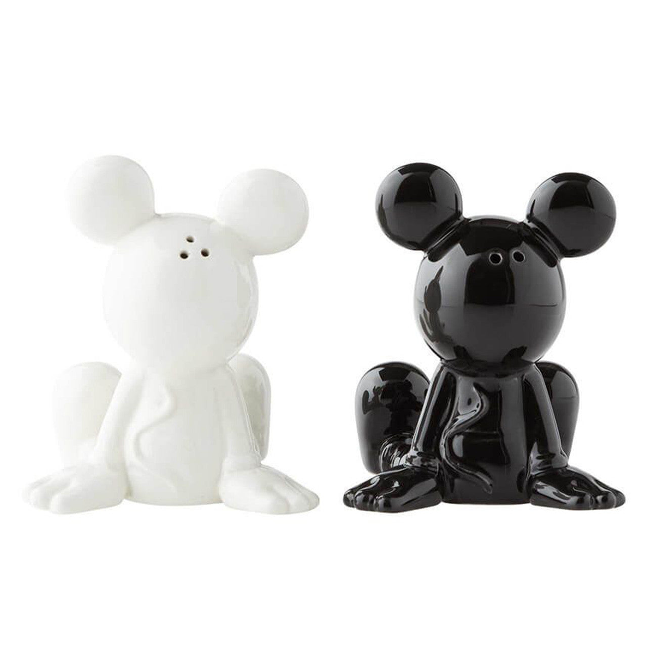MICKEY MOUSE DISNEY CERAMICS SALT AND PEPPER SHAKER SET -BLACK & WHITE