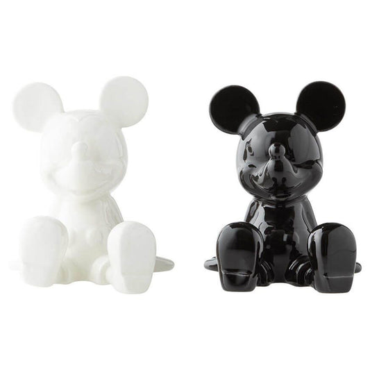 MICKEY MOUSE DISNEY CERAMICS SALT AND PEPPER SHAKER SET -BLACK & WHITE