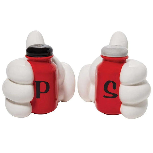 DISNEY CERAMICS SALT AND PEPPER SHAKER SET - MICKEY HANDS
