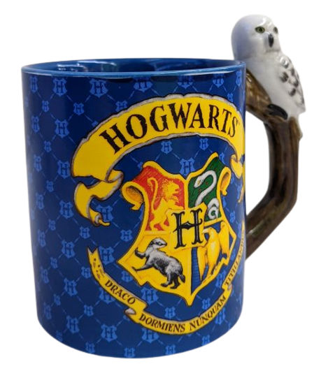 Harry Potter Hogwarts Crest with Hedwig Moulded Mug
