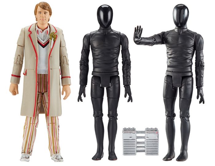 Doctor Who - 5th Doctor, Cyberman Android I & Cyberman Android II from Earthshock (1982) 5” Scale Action Figure 3-Pack