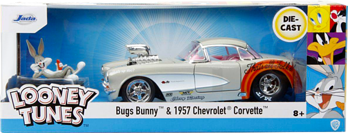 Looney Tunes - Bugs Bunny & 1957 Chevrolet Corvette Hollywood Rides 1/24th Scale Die-Cast Vehicle Replica