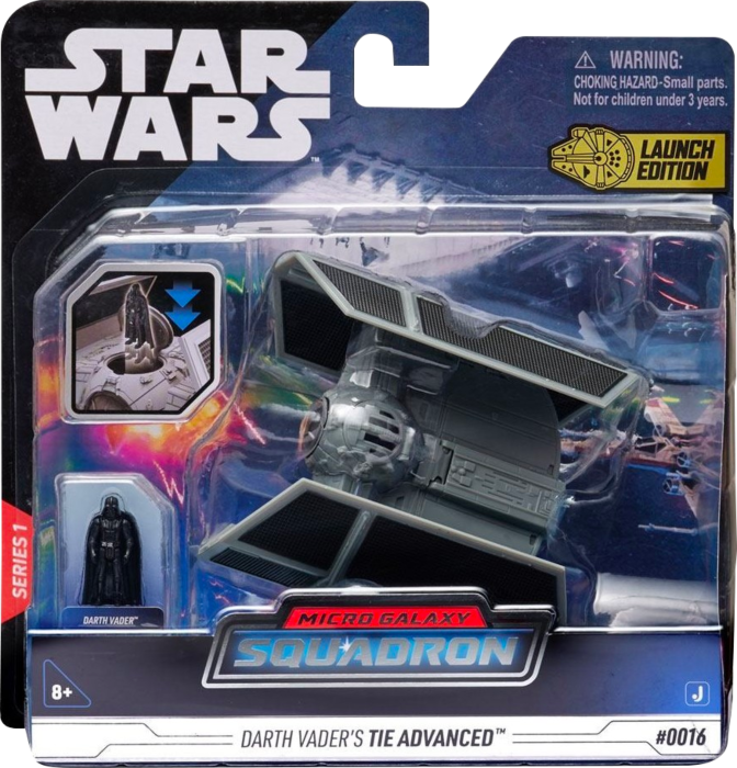 Star Wars - Micro Galaxy Squadron Darth Vader's TIE Advanced Starfighter Class 5" Vehicle & Figure Playset (Series 01)