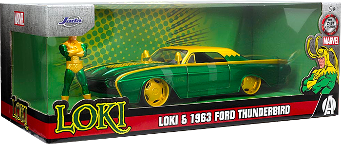 Thor - Loki & 1963 Ford Thunderbird 1/24th Scale Die-Cast Vehicle Replica